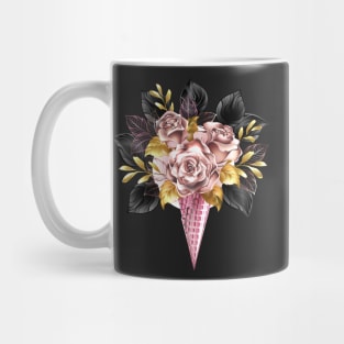 Roses in Rose Gold Waffle Horn Mug